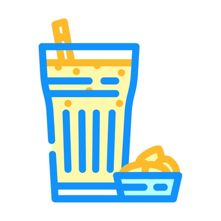 nut butter smoothie meal drink color icon vector illustrationのイラスト素材