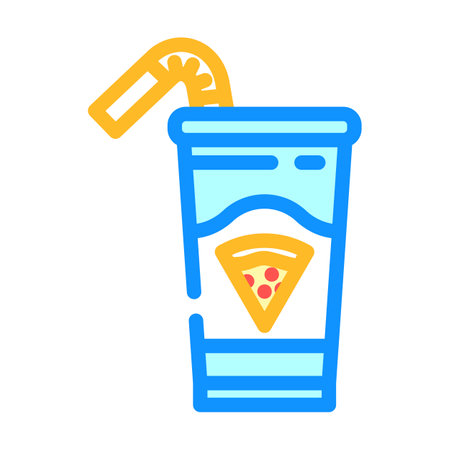 pizza flavored drink meal drink color icon vector illustrationのイラスト素材