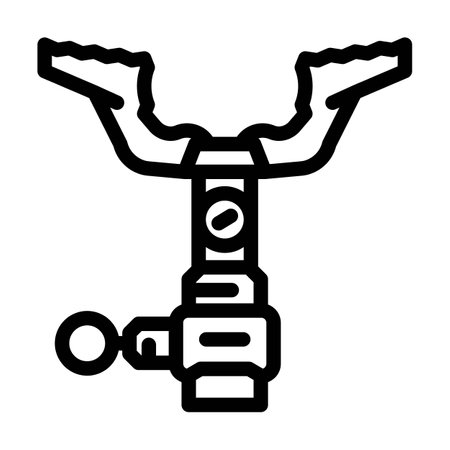 camping stove titanium ultralight line icon vector illustrationのイラスト素材
