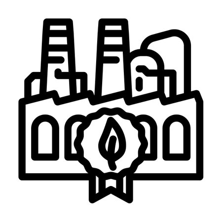 eco friendly factory sustainable beauty line icon vector illustrationのイラスト素材