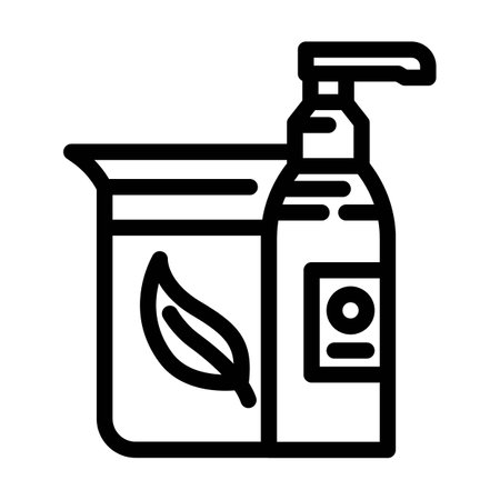 natural ingredients sustainable beauty line icon vector illustrationのイラスト素材
