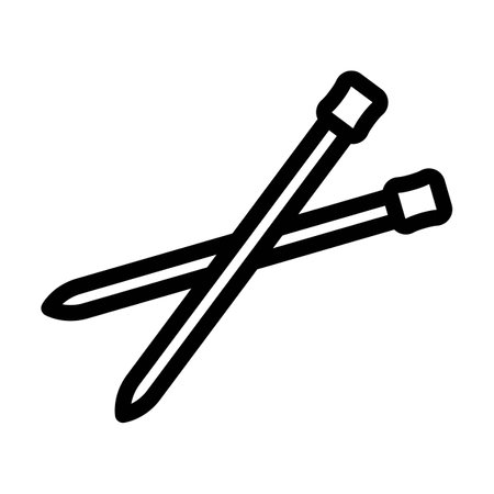 knitting needles slow living line icon vector illustrationのイラスト素材