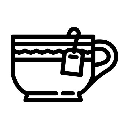tea cup slow living line icon vector illustrationのイラスト素材