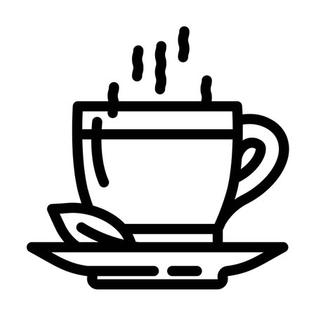 herbal tea mug steam recovery wellness line icon vector illustrationのイラスト素材