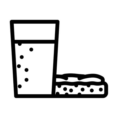 avocado toast drink meal drink line icon vector illustrationのイラスト素材