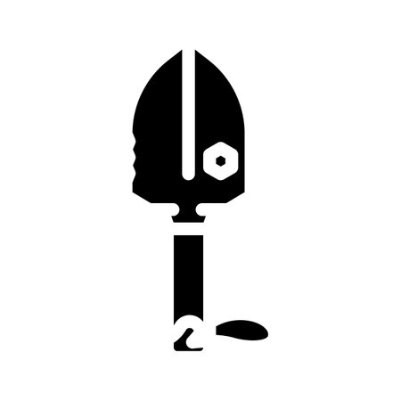 trowel titanium ultralight glyph icon vector illustrationのイラスト素材