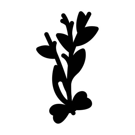 herb sprig sustainable beauty glyph icon vector illustrationのイラスト素材