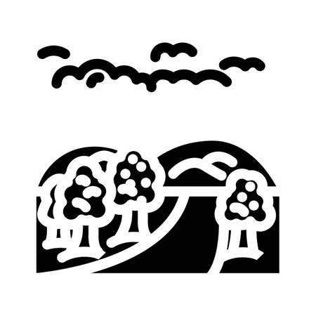 walking path slow living glyph icon vector illustrationのイラスト素材