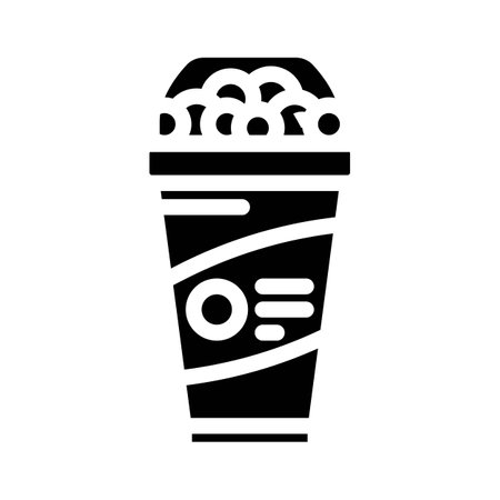 cereal cup meal drink glyph icon vector illustrationのイラスト素材