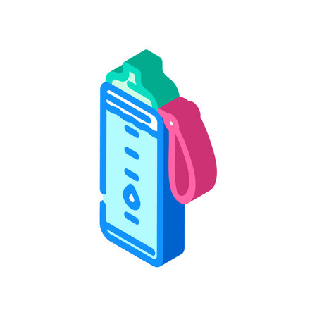 hydration bottle droplets recovery wellness isometric icon vector illustrationのイラスト素材