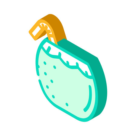 coconut water meal drink isometric icon vector illustrationのイラスト素材