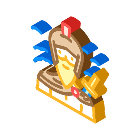 ares greek god mythology isometric icon vector illustrationのイラスト素材