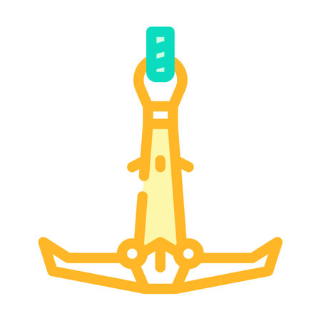 anchor kayak water trip tourism color icon vector illustrationのイラスト素材