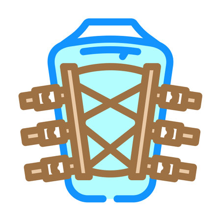 deck bag kayak water trip tourism color icon vector illustrationのイラスト素材