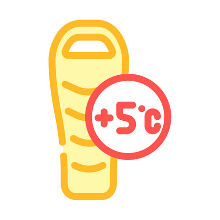 two season sleeping bag color icon vector illustrationのイラスト素材
