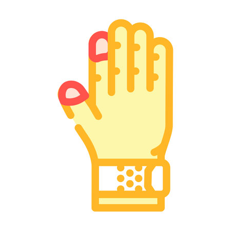 gloves running accessories color icon vector illustrationのイラスト素材