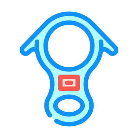 rappel device rock climbing color icon vector illustrationのイラスト素材