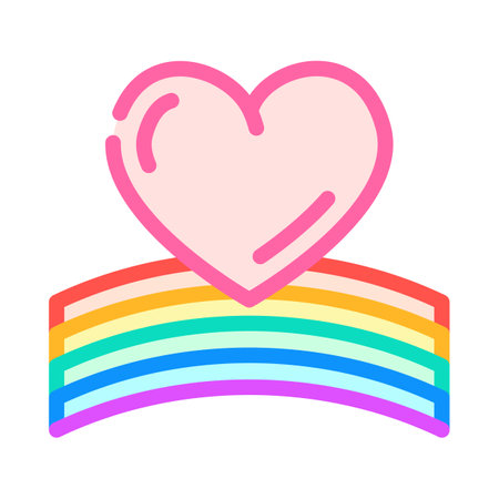 heart rainbow color icon vector illustrationのイラスト素材