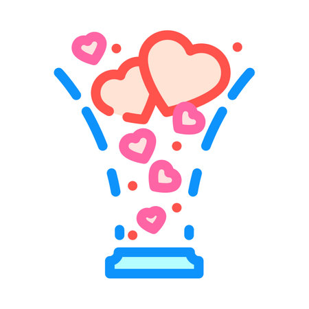 hearts fly color icon vector illustrationのイラスト素材