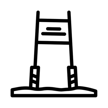 slalom gate winter skiing line icon vector illustrationのイラスト素材