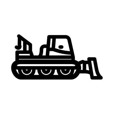 snow groomer machine ski resort line icon vector illustrationのイラスト素材