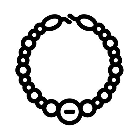 beaded bracelet diy fashion handmade line icon vector illustrationのイラスト素材