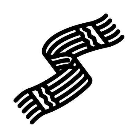 hand knitted scarves diy fashion handmade line icon vector illustrationのイラスト素材