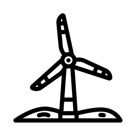 wind turbine eco conscious line icon vector illustrationのイラスト素材