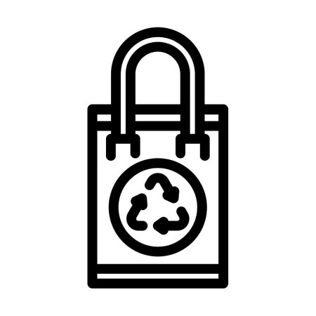 cloth shopping bag line icon vector illustrationのイラスト素材