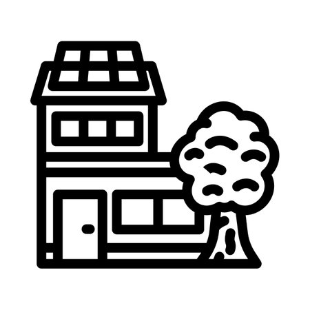 green home eco conscious line icon vector illustrationのイラスト素材