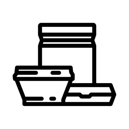biodegradable packaging sustainability line icon vector illustrationのイラスト素材