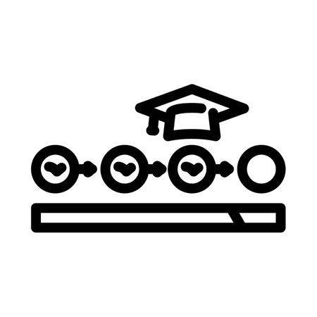 course progress bar education platform line icon vector illustrationのイラスト素材