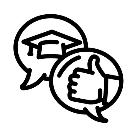 peer feedback education platform line icon vector illustrationのイラスト素材