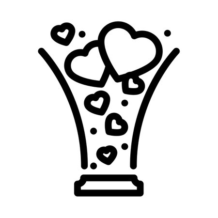 hearts fly line icon vector illustrationのイラスト素材