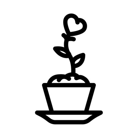 plant heart grow line icon vector illustrationのイラスト素材
