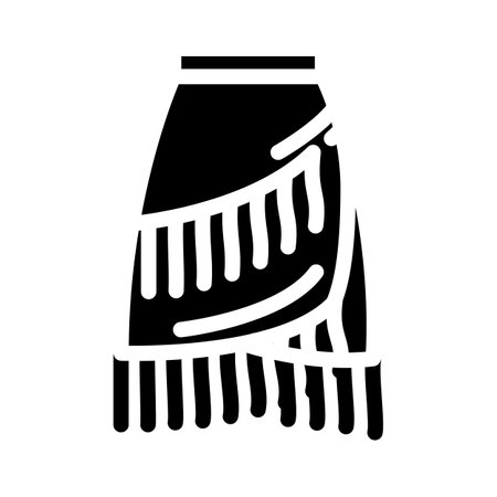 fringed skirts diy fashion handmade glyph icon vector illustrationのイラスト素材