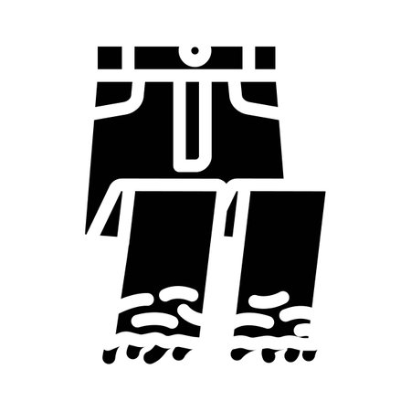 frayed hems jeans diy fashion handmade glyph icon vector illustrationのイラスト素材