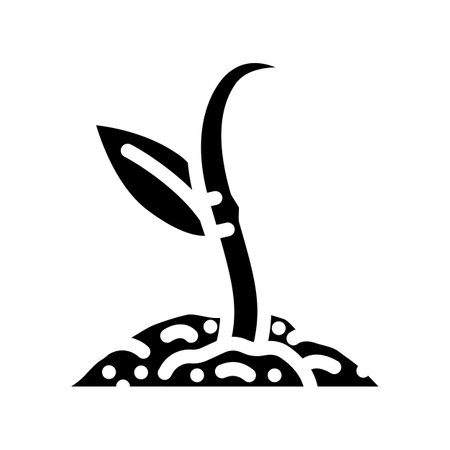 plant sprout eco conscious glyph icon vector illustrationのイラスト素材