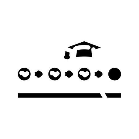 course progress bar education platform glyph icon vector illustrationのイラスト素材