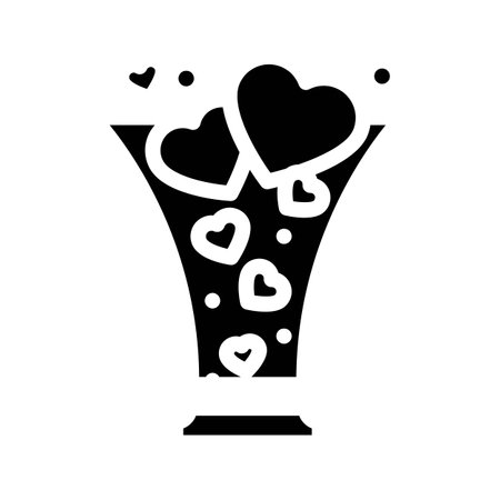 hearts fly glyph icon vector illustrationのイラスト素材