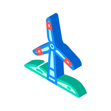 wind turbine eco conscious isometric icon vector illustrationのイラスト素材
