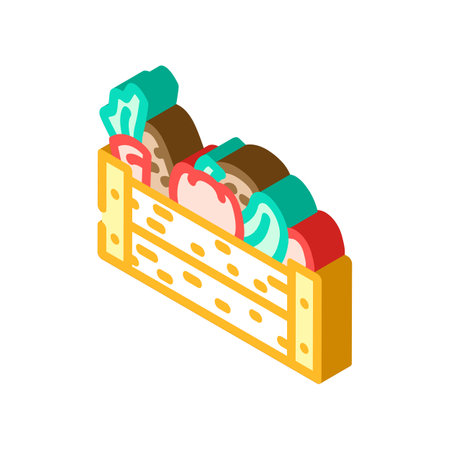 organic produce eco conscious isometric icon vector illustrationのイラスト素材