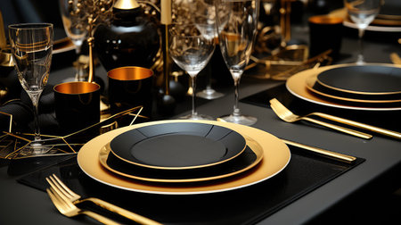 chic gold black designの素材