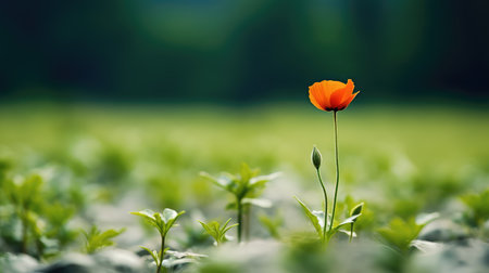 bloom orange poppy fieldの素材