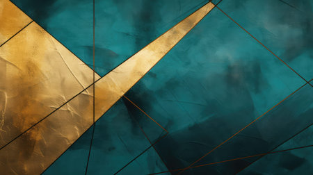 geometric gold and teal backgroundの素材