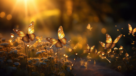 sunlight gold butterfliesの素材