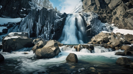 mountains spring meltの素材