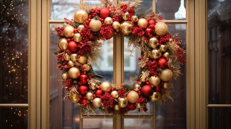 holiday red gold christmasの素材