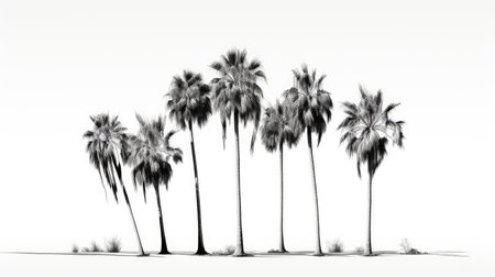 fronds palm tree line artの素材