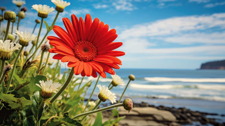 wildflowers red daisyの素材